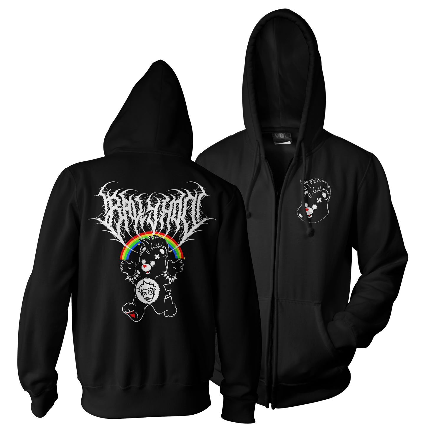 Metal Bear Zip Up Hoodie